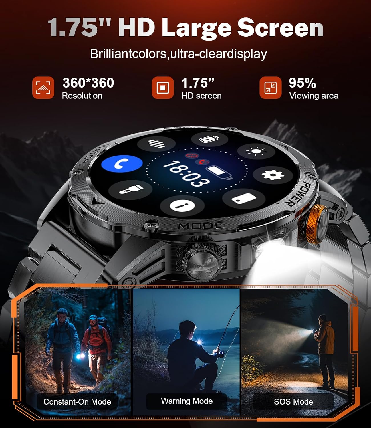 Thumbnail 3 de LIGE Smart Watch 1.75" HD display, 1000mAh