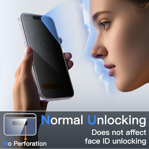 Thumbnail 7 de JETech Sichtschutz für iPhone 17, 2 Stück – klarer Privacy-Schutz mit 9H Glas