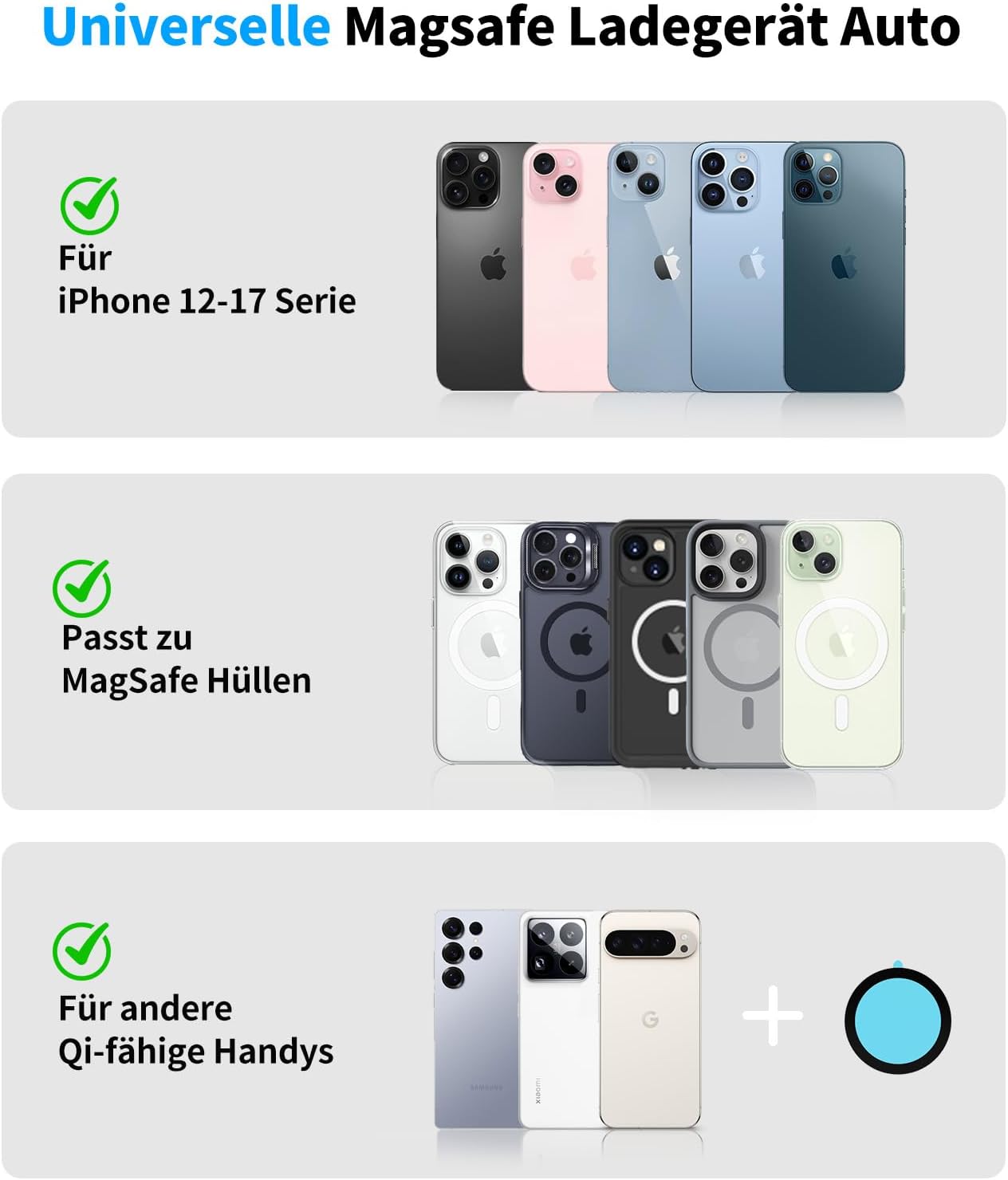 Thumbnail 5 de Beeasy MagSafe Autohalterung 15W fürs Auto mit Ladefunktion – Vakuum-Saugnapf, 360° Drehung