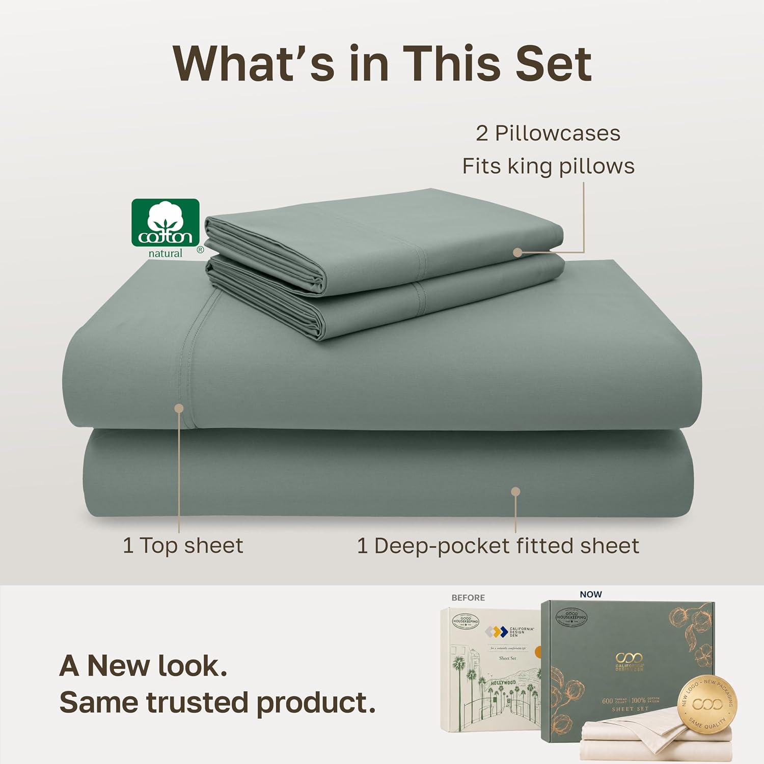 Detalle de California Design Den King 600 TC Sheets