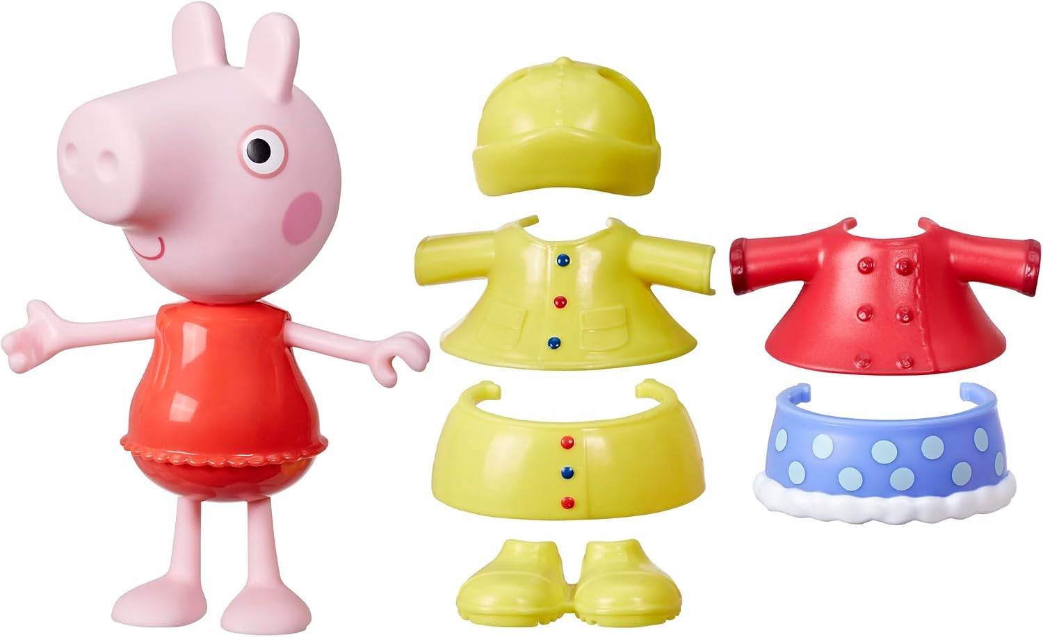 Detalle de Peppa Pig Anziehspaß Figur – 15 cm, mit 6 Accessoires