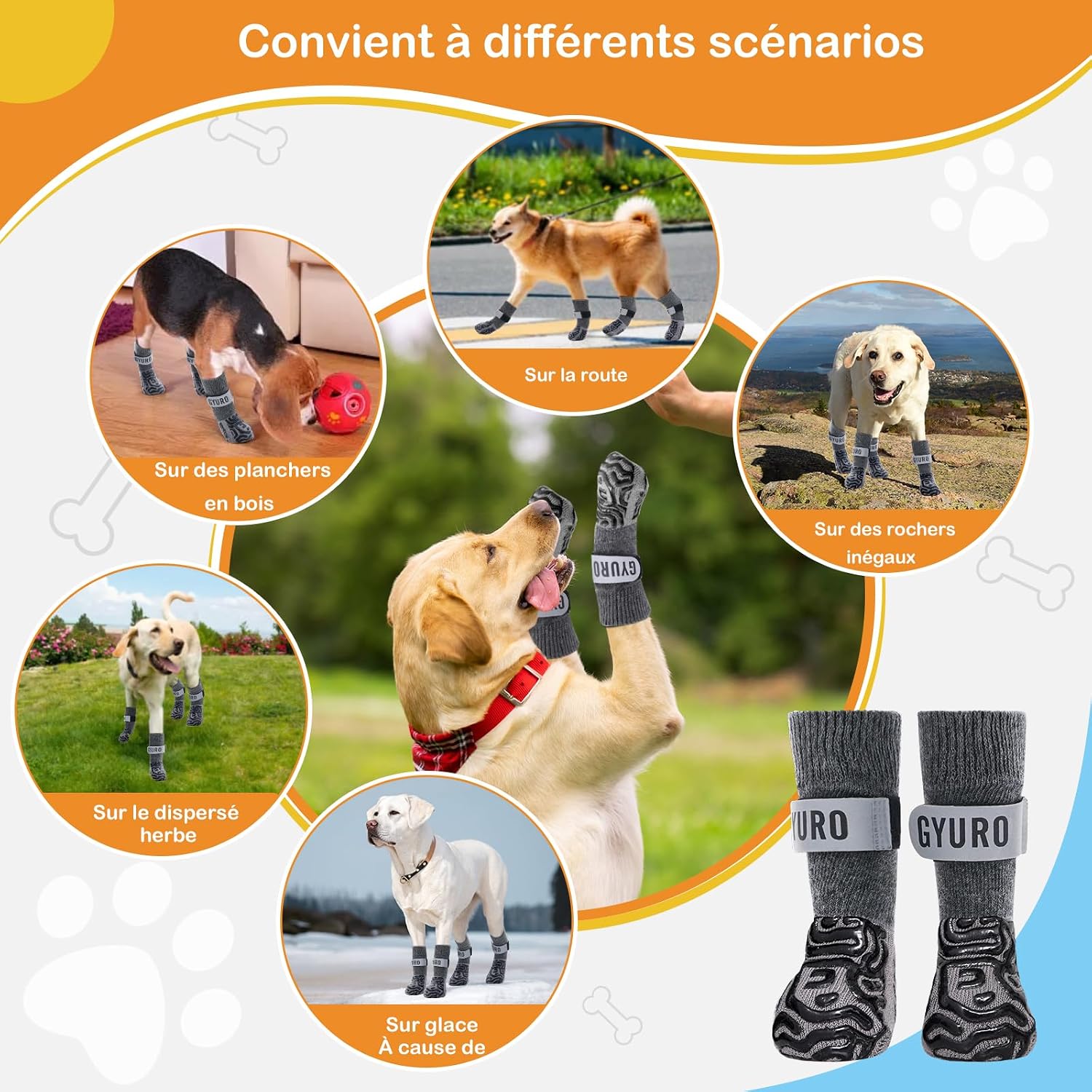 Thumbnail 6 de GYURO 2 Paar rutschfeste Hundesocken