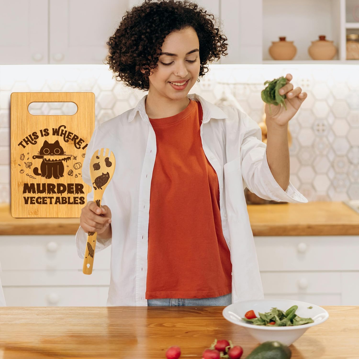 Detalle de Black Cat Kitchen Gift Set with 8 x 12-Inch Cutting Board