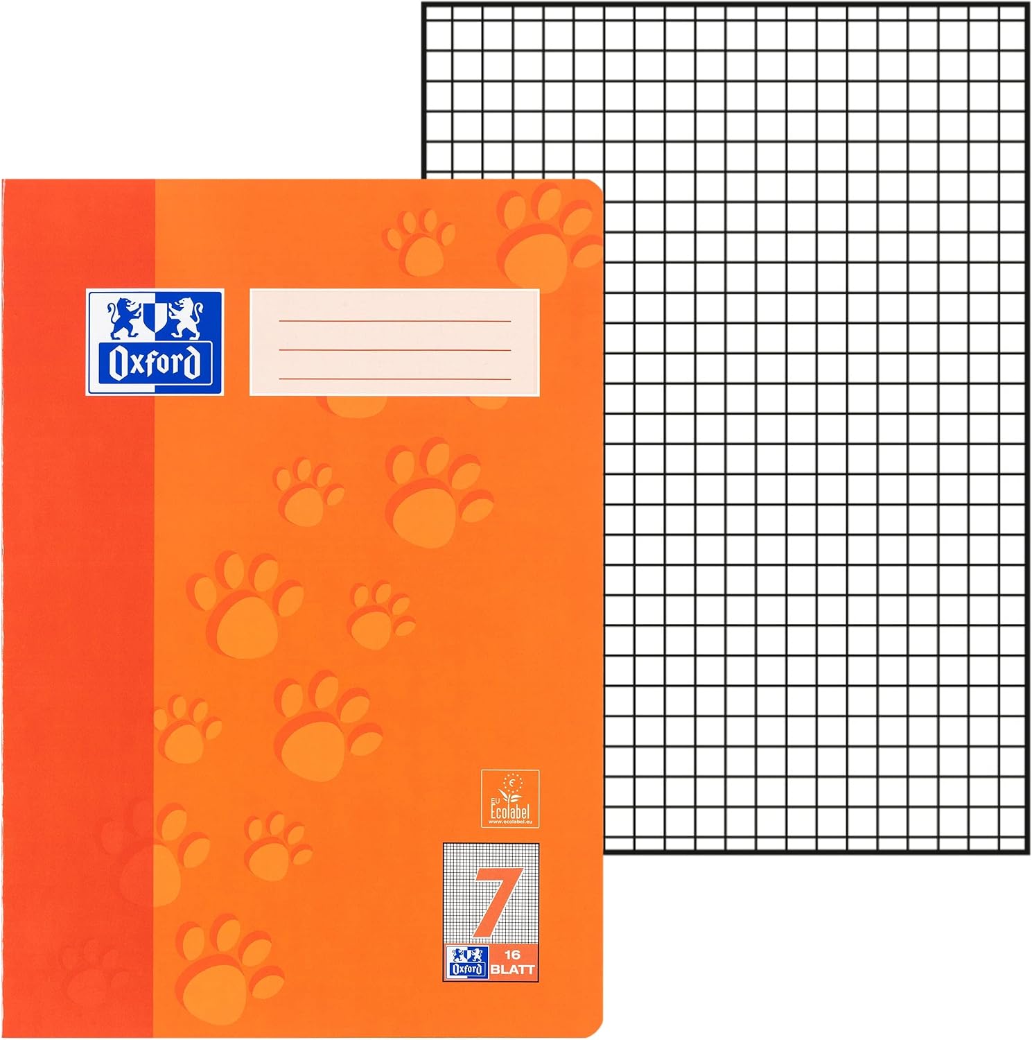 Detalle de Oxford Schulheft A5, 16 Blatt, Lineatur 7, kariert – 15er Pack