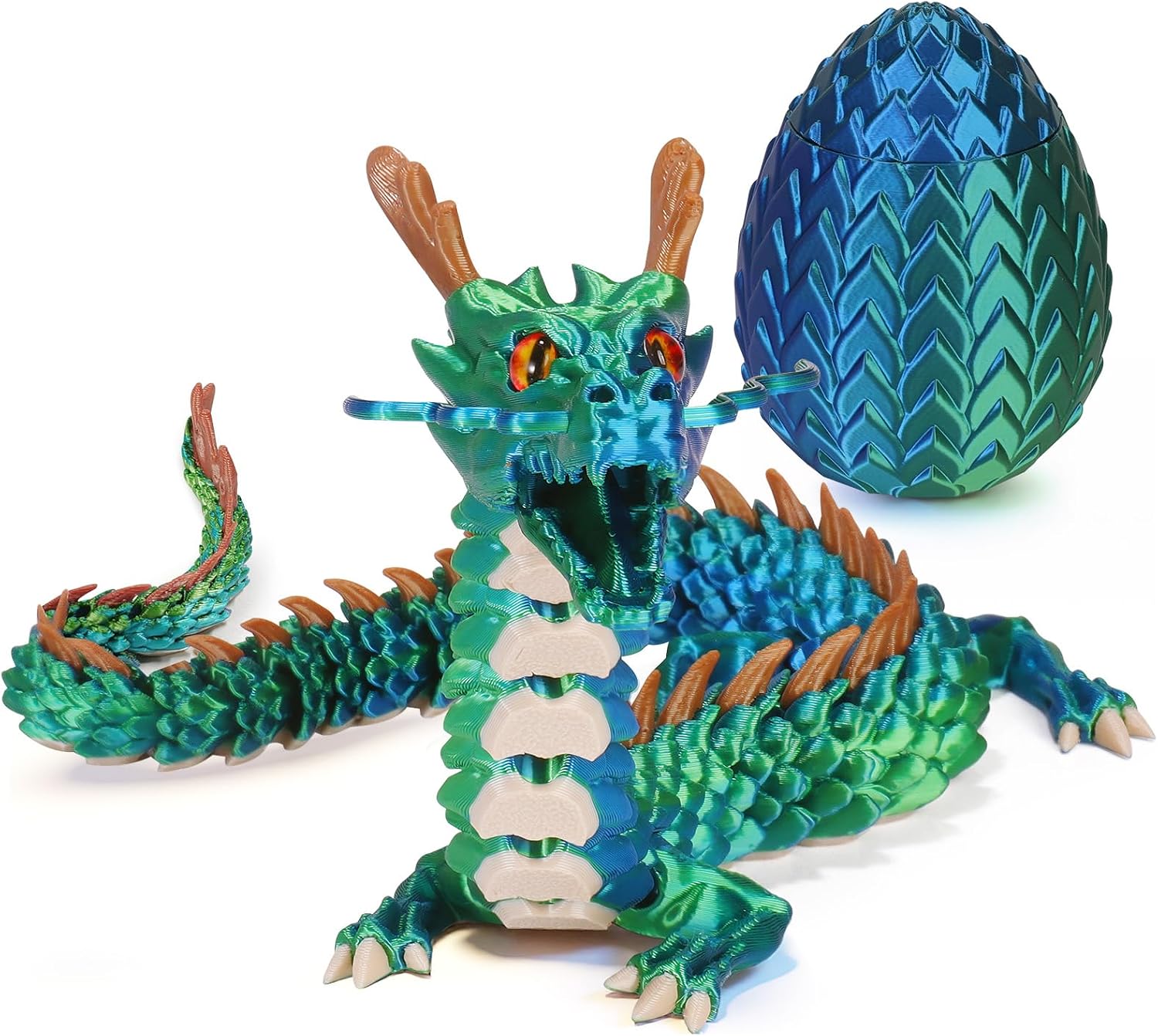 Detalle de 17.8-Inch 3D-Printed Dragon Egg Fidget Toy with Articulated Design and Hidden Storage