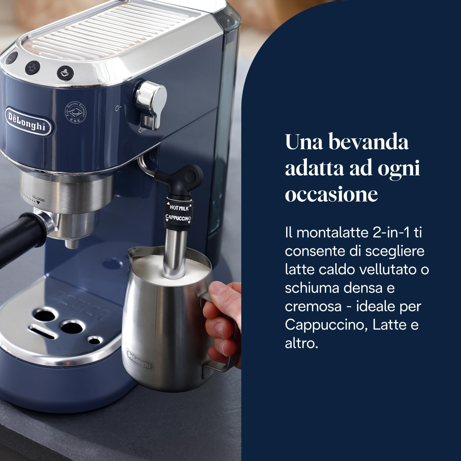 Thumbnail 5 de De’Longhi Dedica Style EC685.BL: la Espresso machine compatibile ESE in un formato compatto e dallo stile italiano