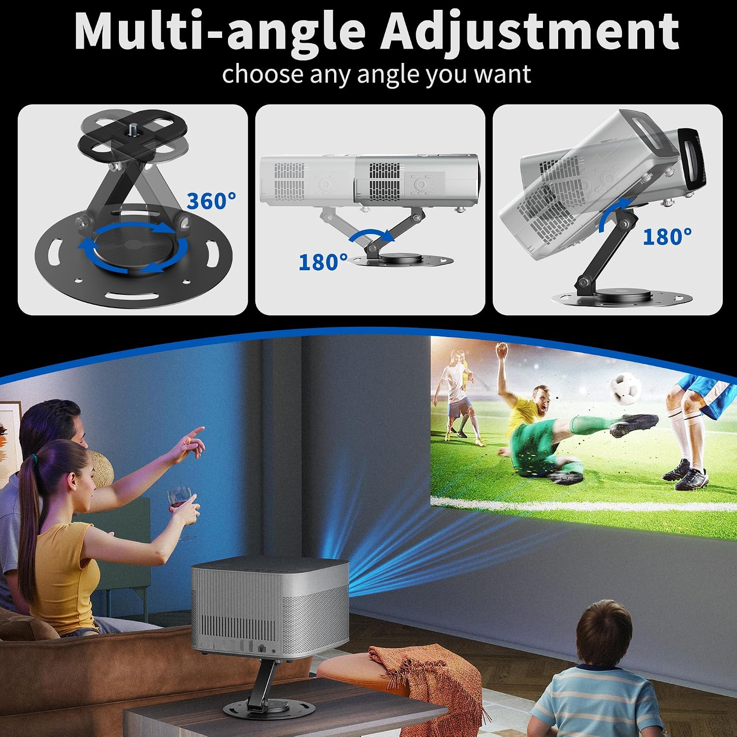 Thumbnail 4 de suptek PR005WT Adjustable 360° Projector Mount 🎥