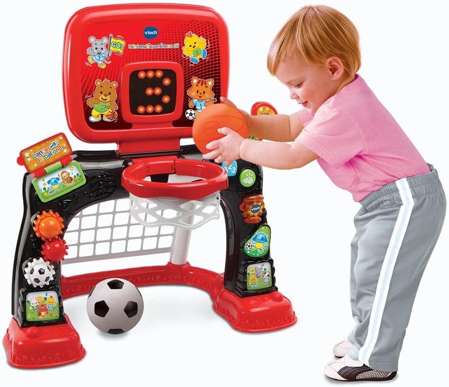 Thumbnail 4 de VTech Bébé Multisport Interactif 2 en 1 (rouge et noir) avec cage de foot et panier basket