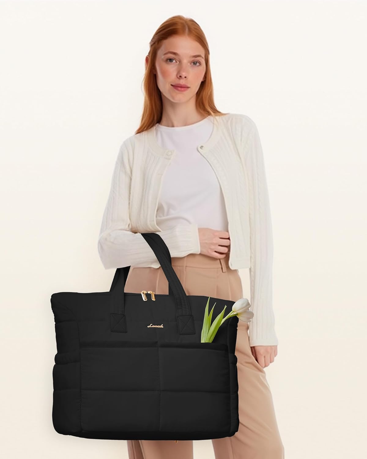 Thumbnail 6 de LOVEVOOK Tote Bag for Women: Lightweight 15.6 Inch Puffer Laptop Bag