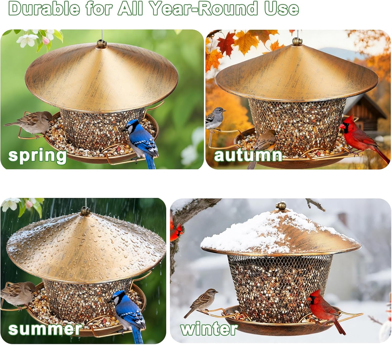 Thumbnail 6 de Samhe Metal Bird Feeder for Outdoor Hanging — Heavy-Duty, Weatherproof & Easy to Fill