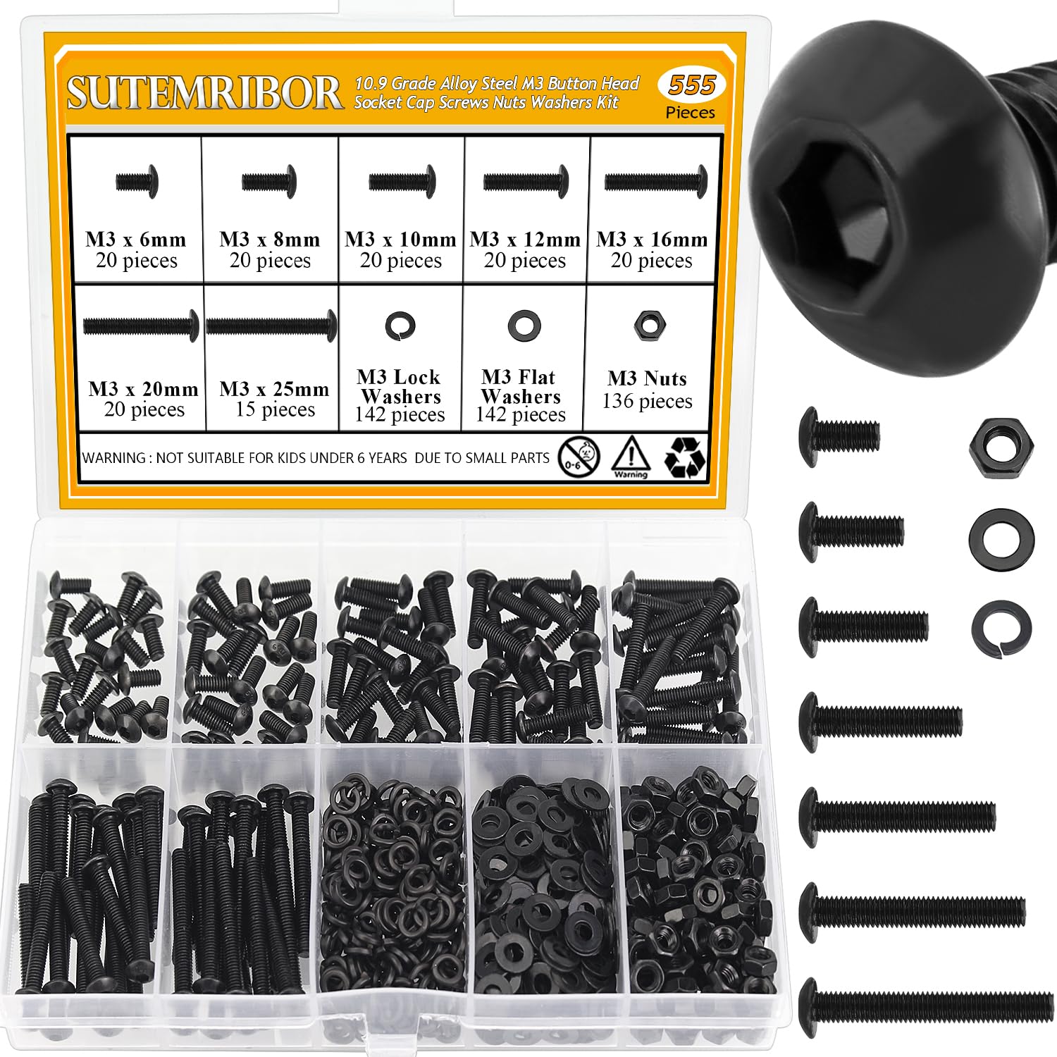 Detalle de Sutemribor M3 Screw Assortment Kit