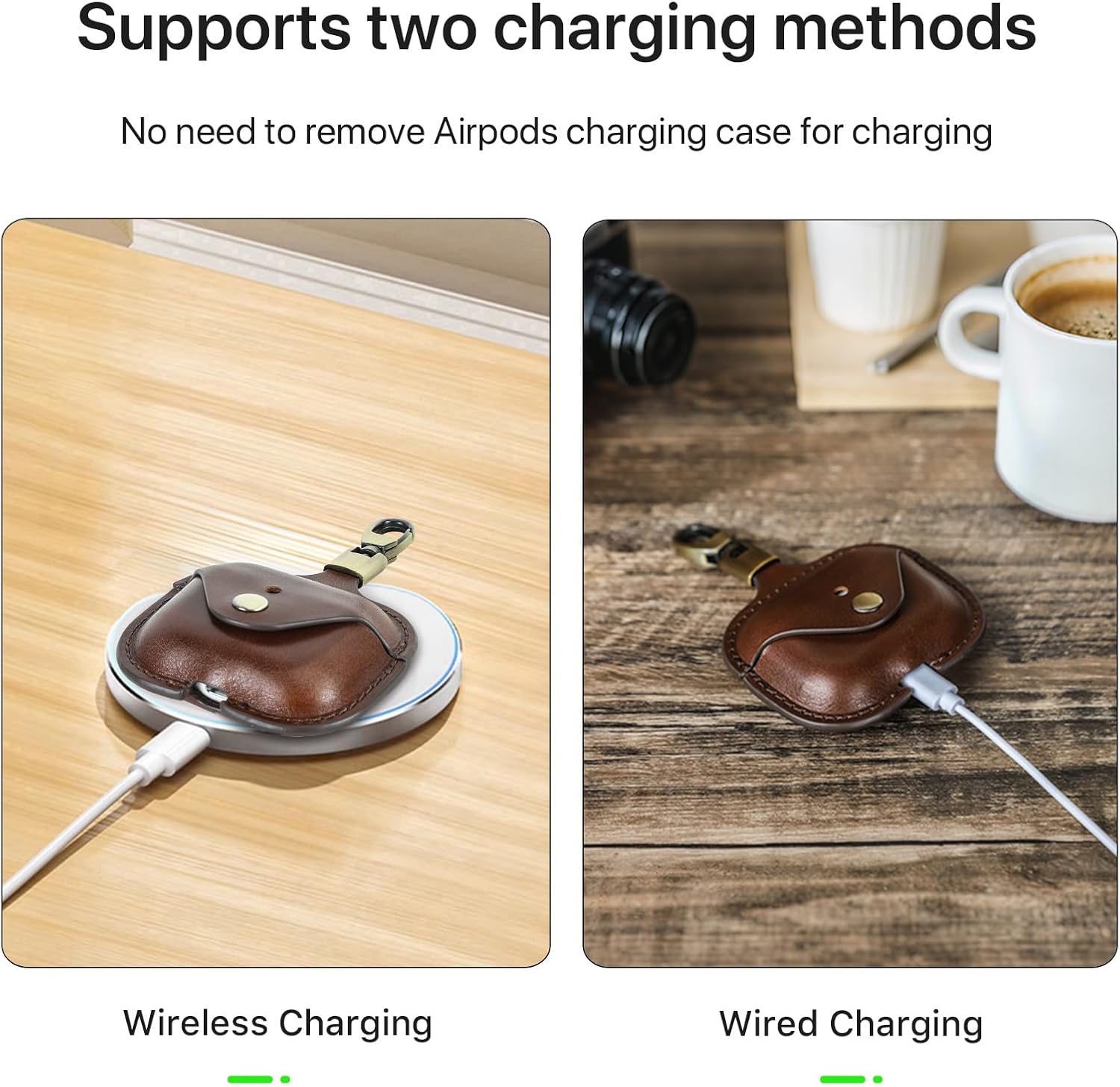 Thumbnail 5 de CONTACT'S FAMILY Leather Case for AirPods Pro 3 (Coffee) with Key Hook