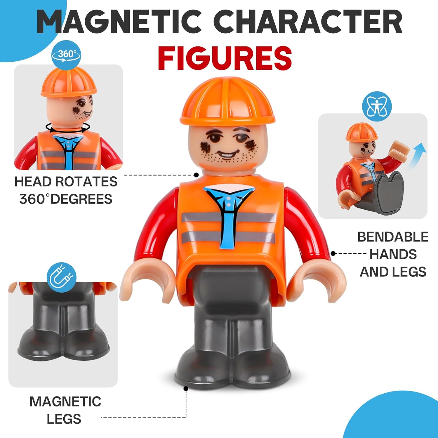 Detalle de Magnetic People Figures 15PCS for Kids 🧩