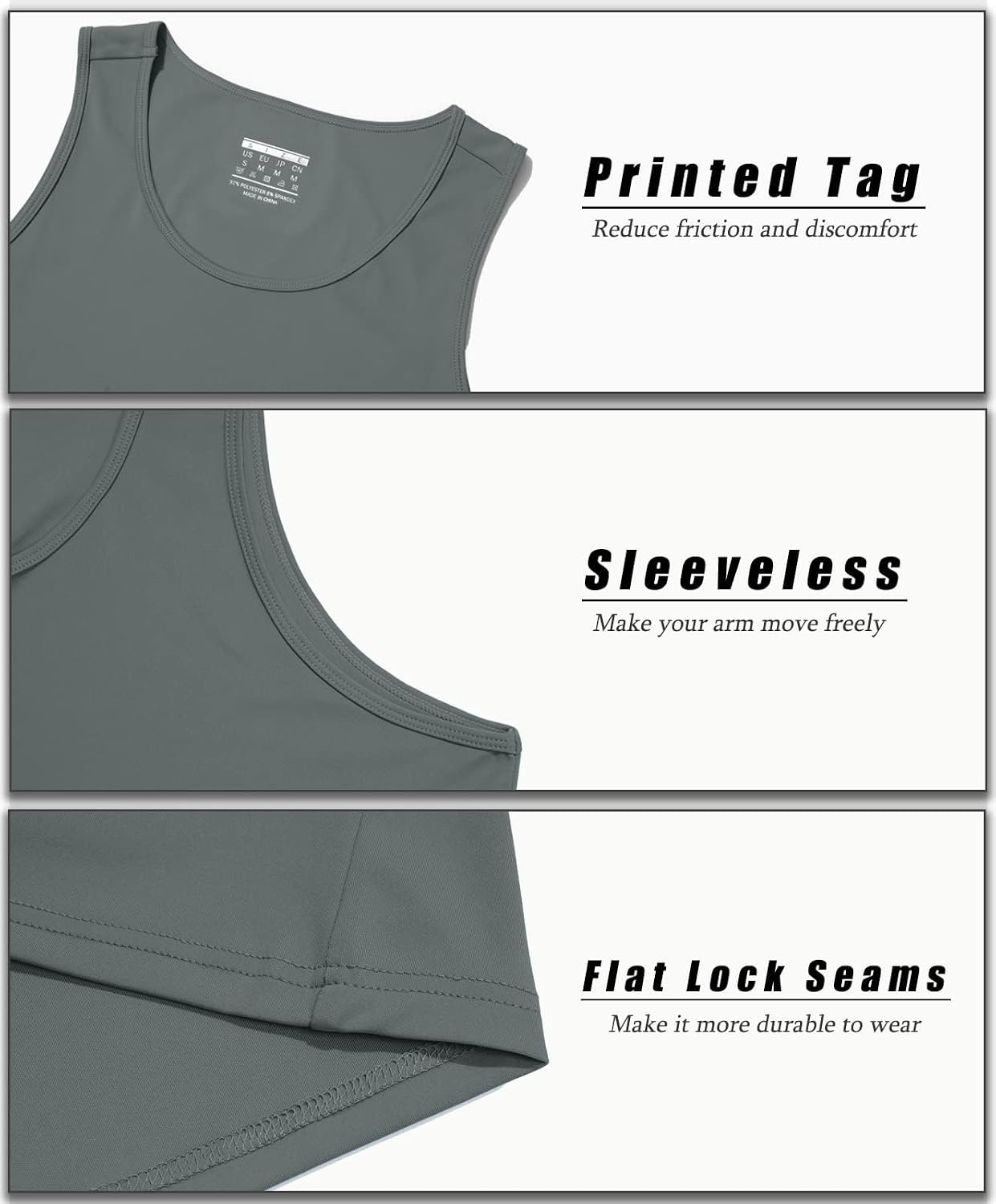 Detalle 2 de MAGCOMSEN Men’s Sleeveless Vests (UPF 50+ Quick-Dry) Vented Gym & Running Tank Top