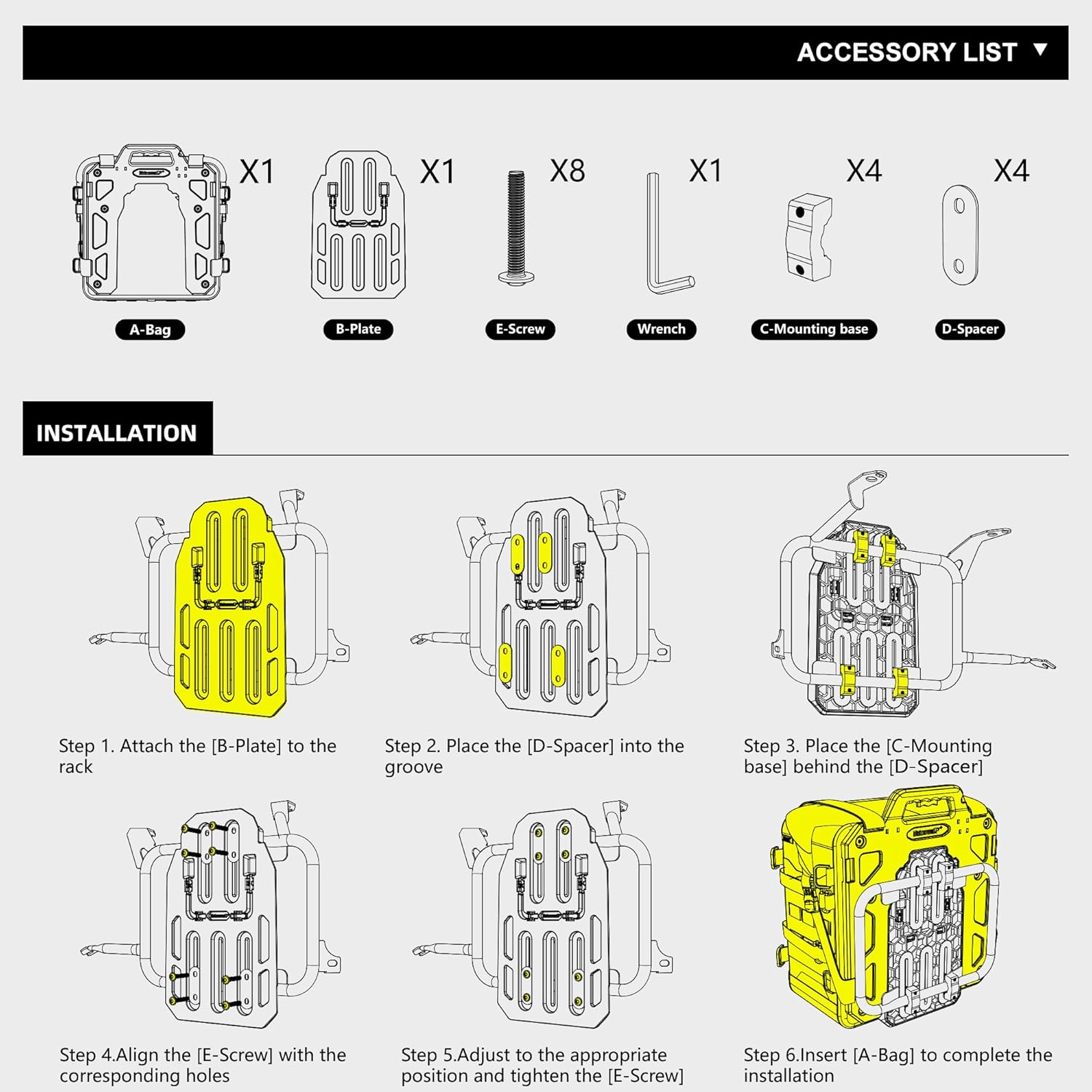 Detalle 2 de Rhinowalk 35L Waterproof Motorcycle Saddle Bag with MOLLE System