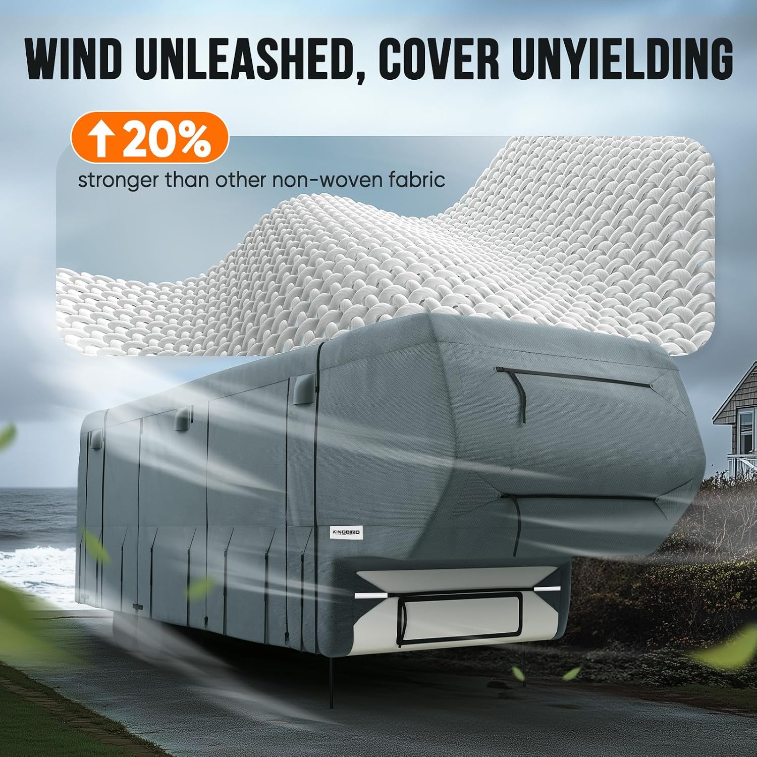 Detalle de KING BIRD RV Cover for 33–37 ft 5th Wheels