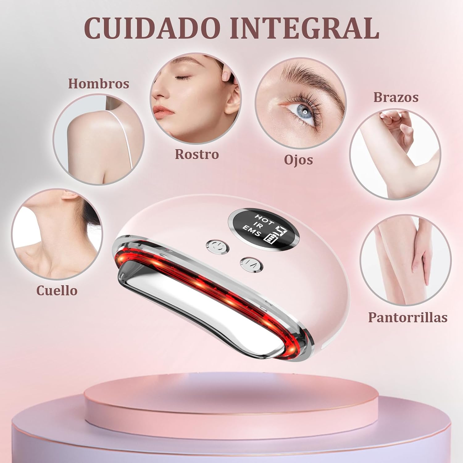 Detalle 2 de Masajeador Facial Antiarrugas 9 niveles EMS 45℃