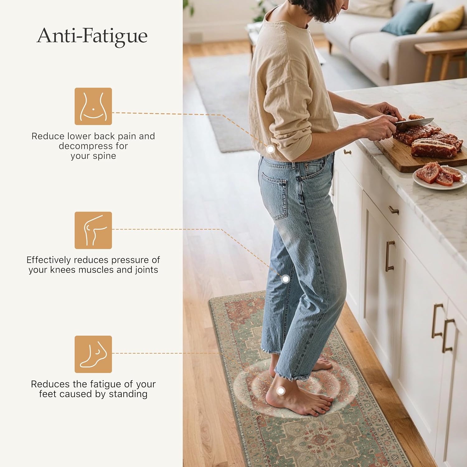 Thumbnail 2 de GENIMO Kitchen Mats for Floor (2-Piece) Washable Anti-Fatigue, Waterproof Non-Slip Comfort Standing Mats