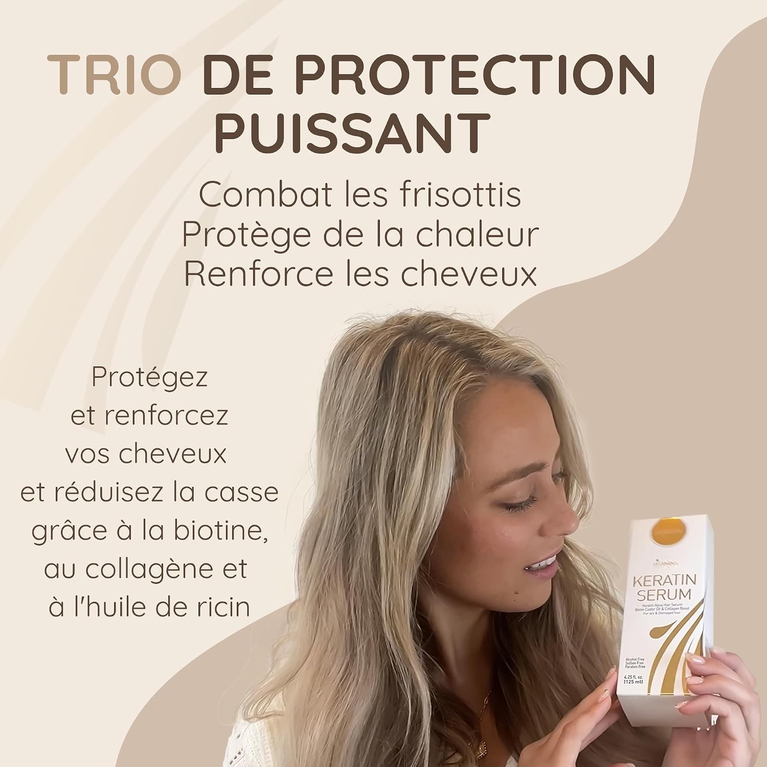Detalle de Vitamins Sérum Kératine Cheveux Secs et Abîmés 1 flacon 💇♀