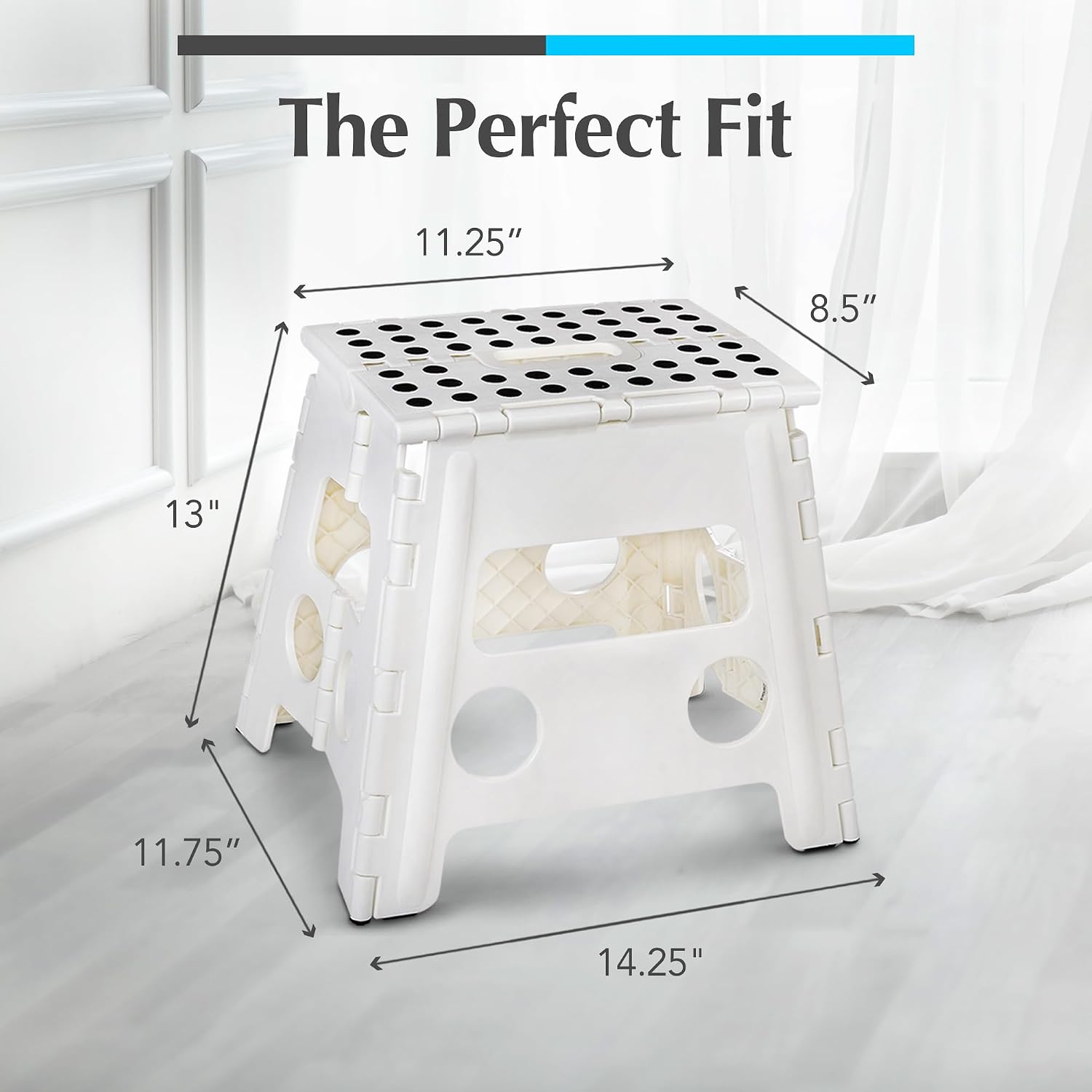 Thumbnail 4 de Handy Laundry Folding Lightweight Step Stool (White, 13 inch) — 300 lb capacity, gripped surface, easy one-flip open