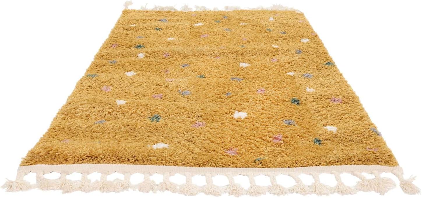 Detalle de RugVista Confetti Kids Rug, 140 x 200 cm, Yellow, Medium Pile