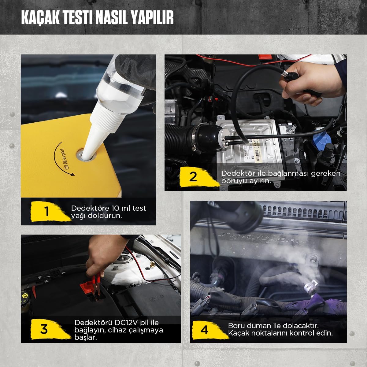 Thumbnail 3 de AUTOOL Automotive Smoke Machine for EVAP smoke leak detection (DC12V vehicles)