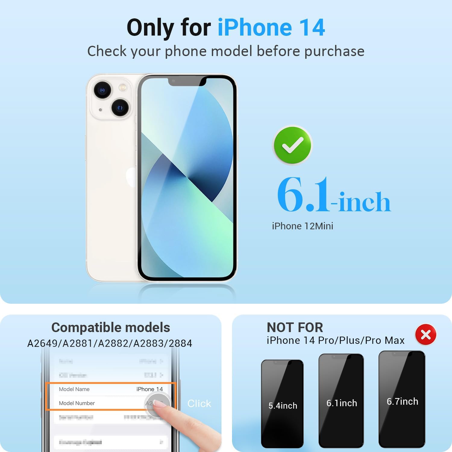 Detalle 2 de GULEEK Pantalla iPhone 14 6,1" LCD de reemplazo