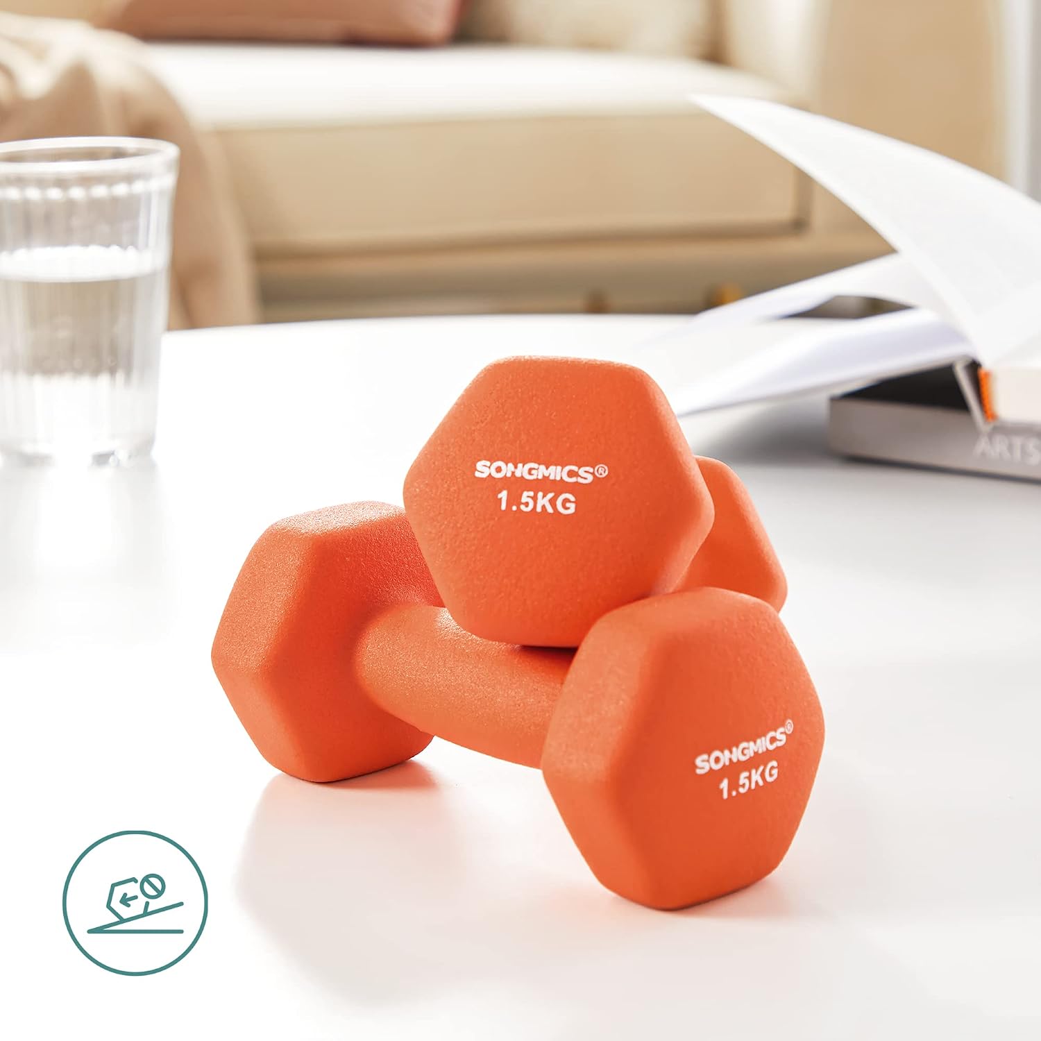 Thumbnail 6 de SONGMICS zeshoekige halters, set van 2 x 1,5 kg met neopreenlaag