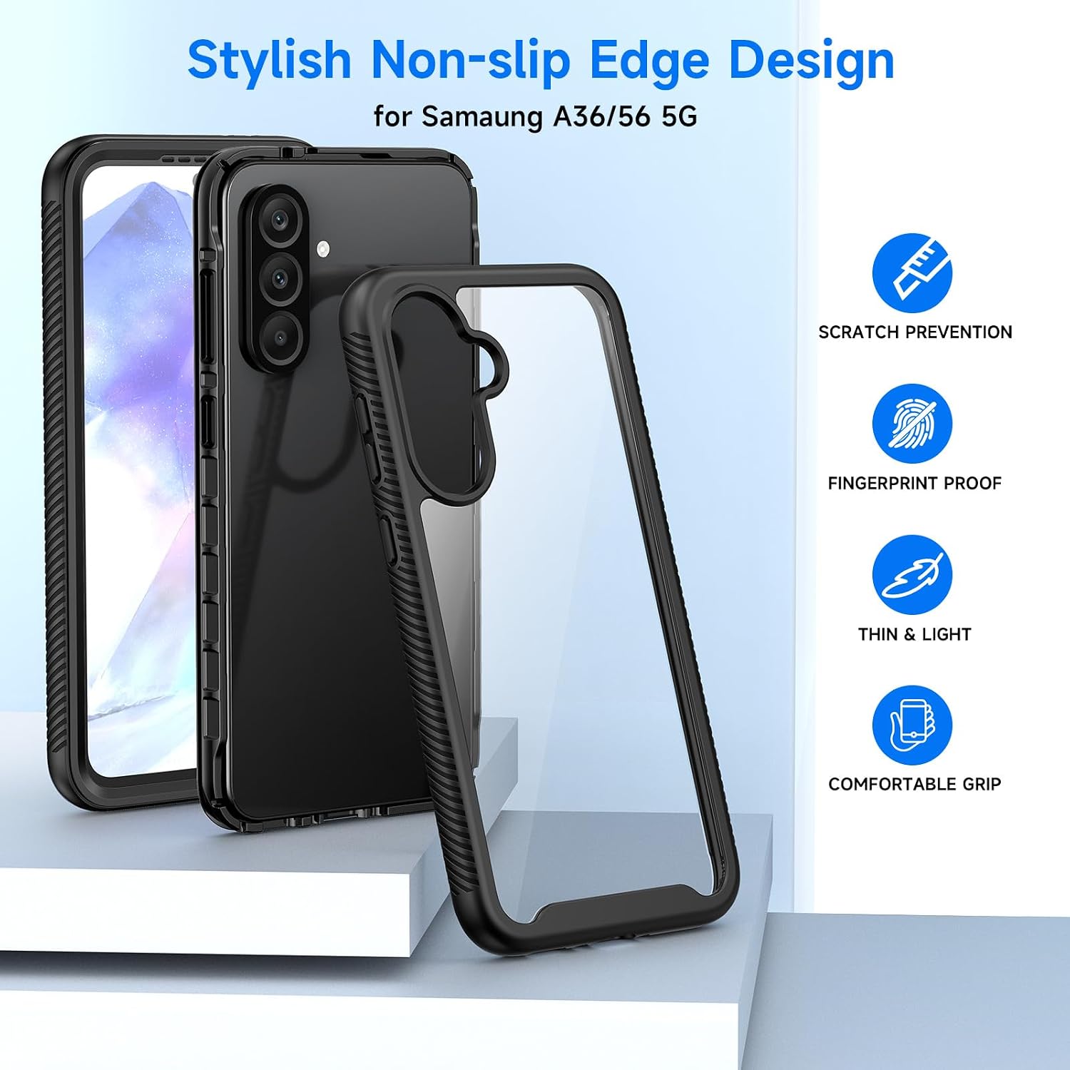Detalle de Samsung A56/A36 shockproof case with protector