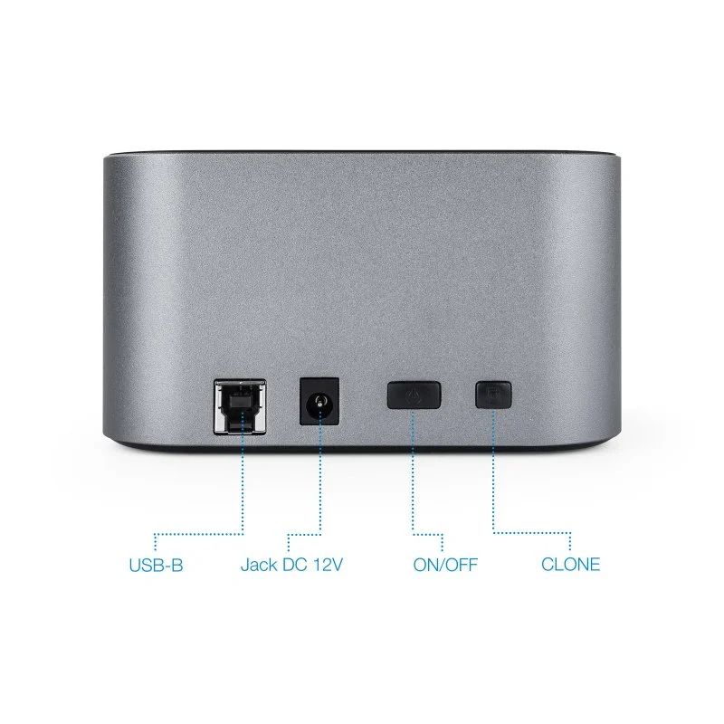 Detalle 2 de Tooq TQDS-805G: Docking Station dual bay SATA para 2.5"/3.5" con clonación sin PC
