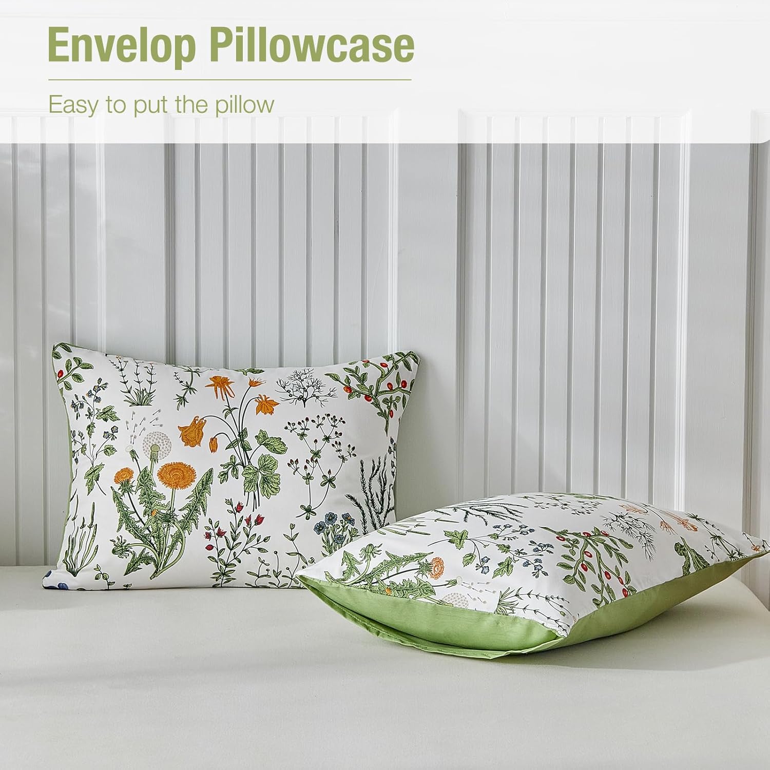 Thumbnail 5 de Tokokimo Double Duvet Cover Set Floral Bedding – Orange Flowers Print, White, 200x200 cm