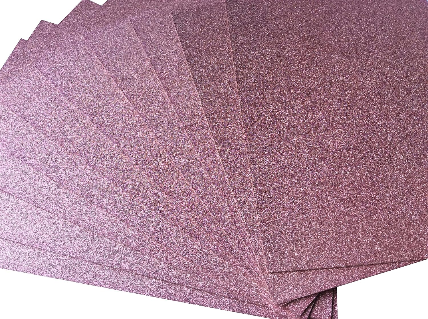 Thumbnail 3 de Rose Gold Glitter Cardstock (10 A4 Sheets) for Crafting and Scrapbooking