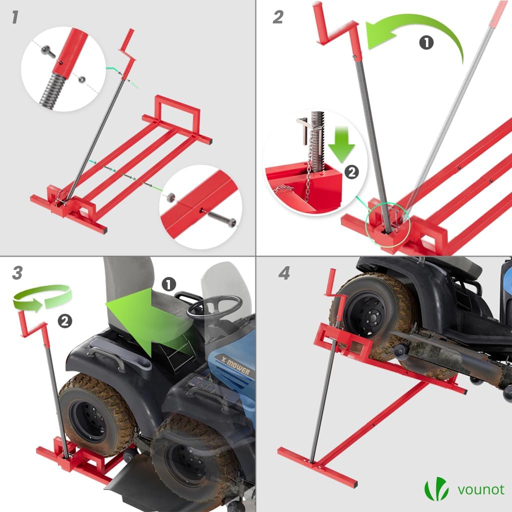 Thumbnail 6 de Vounot Lève Tracteur Tondeuse Télescopique - Gain de Place 30% et Charge 400 kg