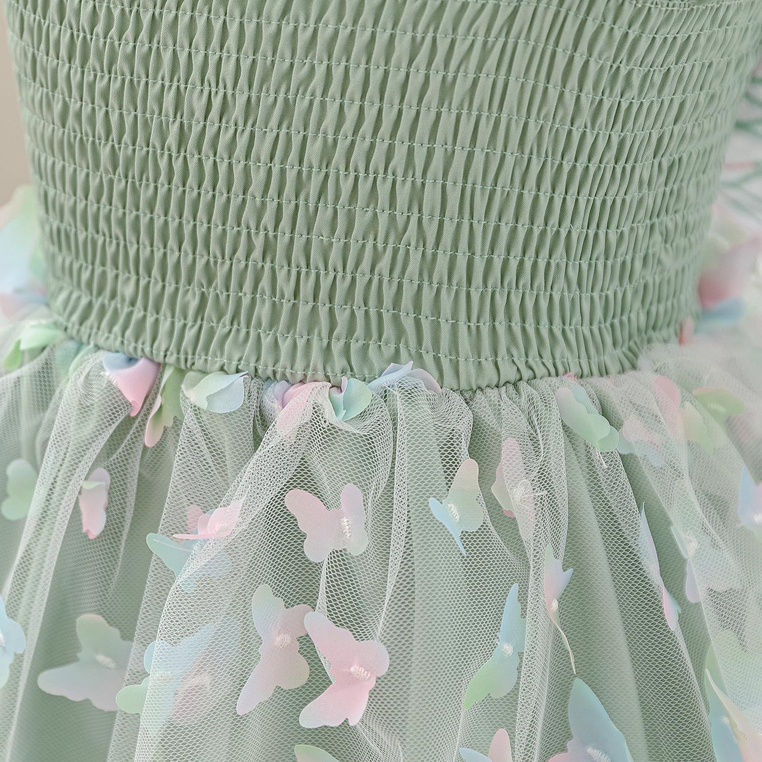 Detalle de NNJXD Baby Girl Rainbow Tulle Dress: Fairy Butterfly Party Dress for Toddlers