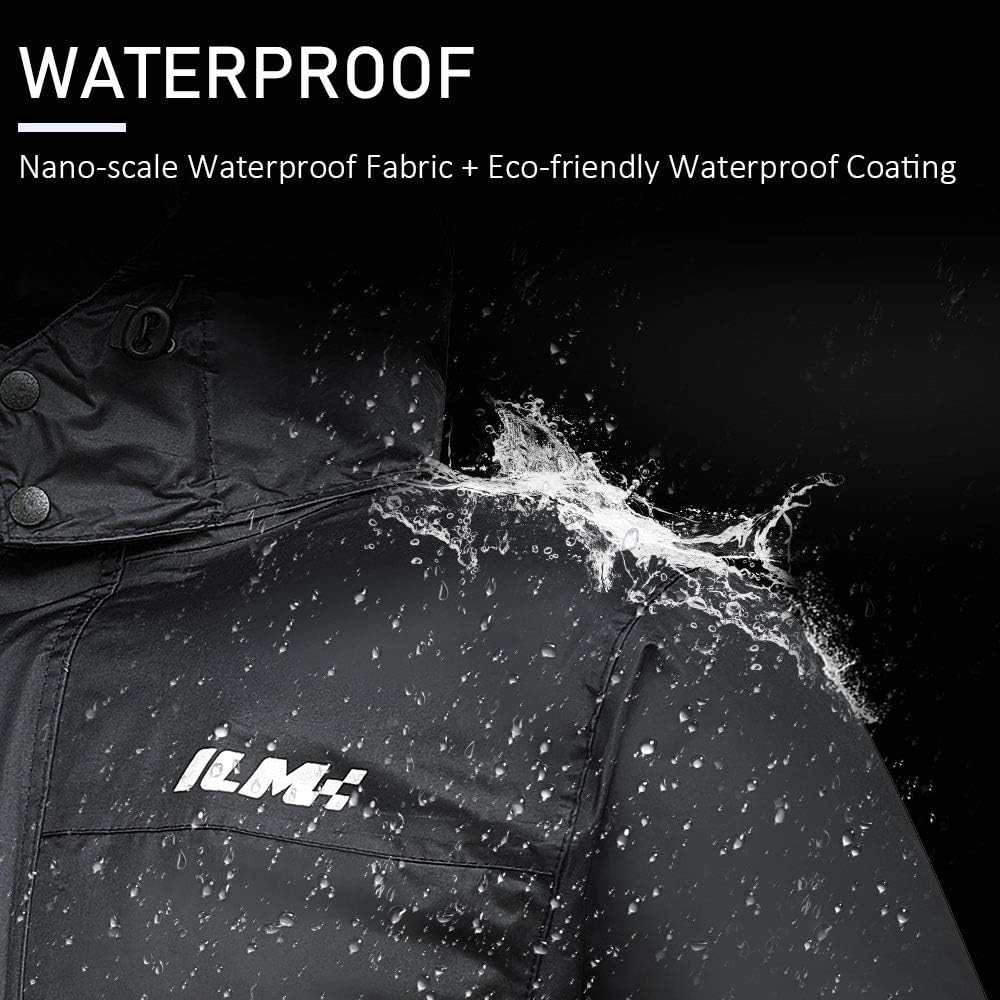 Detalle de ILM Ilm-rs02 Women's Motorcycle Rain Suit, 2-Piece, Navy Blue, 6 Pockets