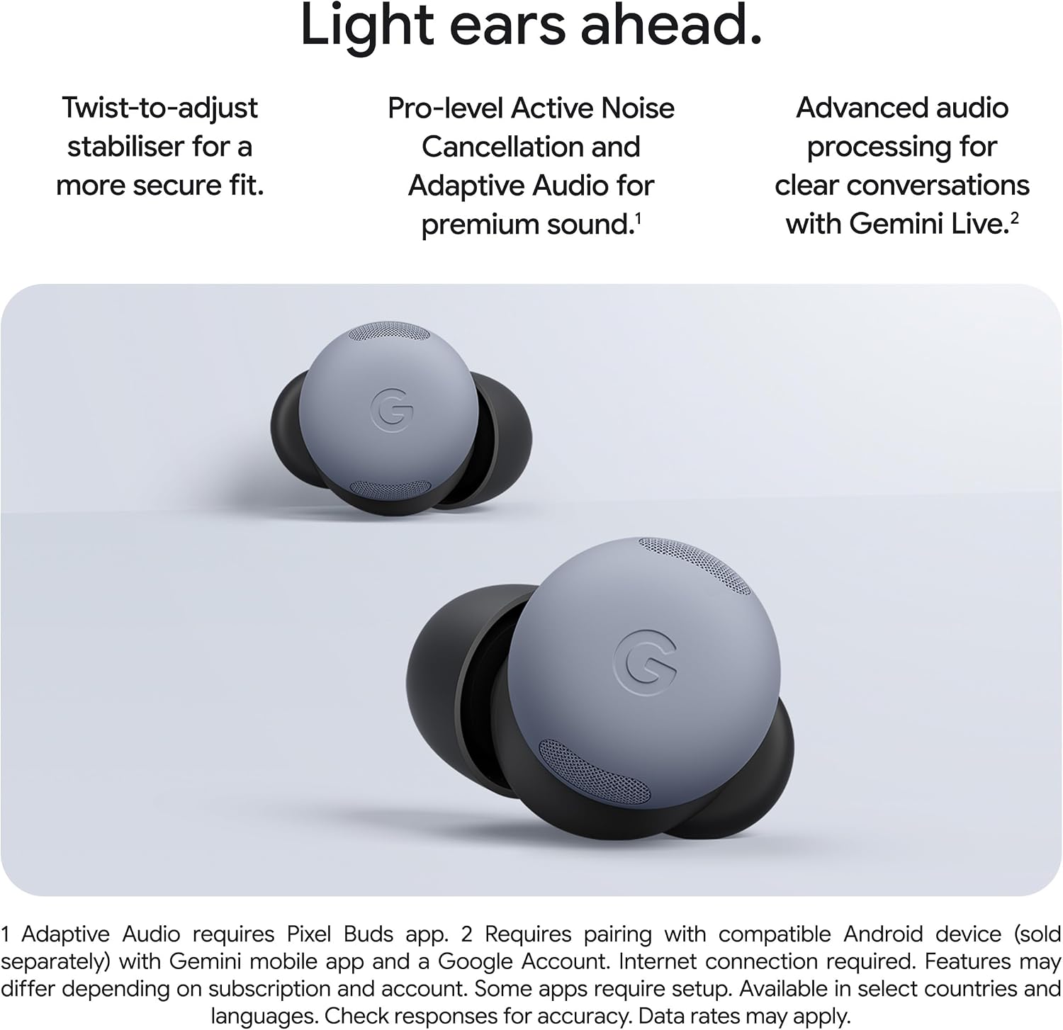 Detalle 2 de Google Pixel Buds Pro 2 wireless earbuds with ANC