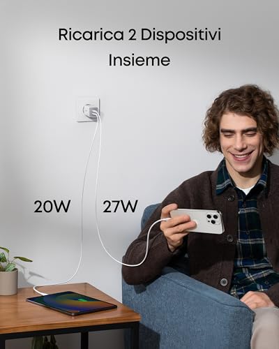 Detalle de Anker Caricatore USB-C 47W 523 (Nano 3) – 2 Porte GaN