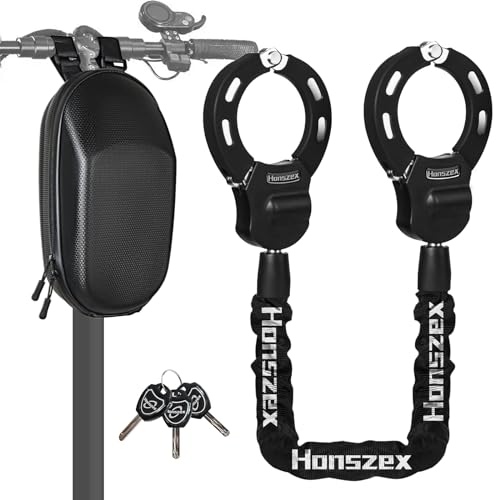 Detalle de Honszex Antivol Trotinette Électrique – Chaîne renforcée 92 cm avec sac étanche et clés