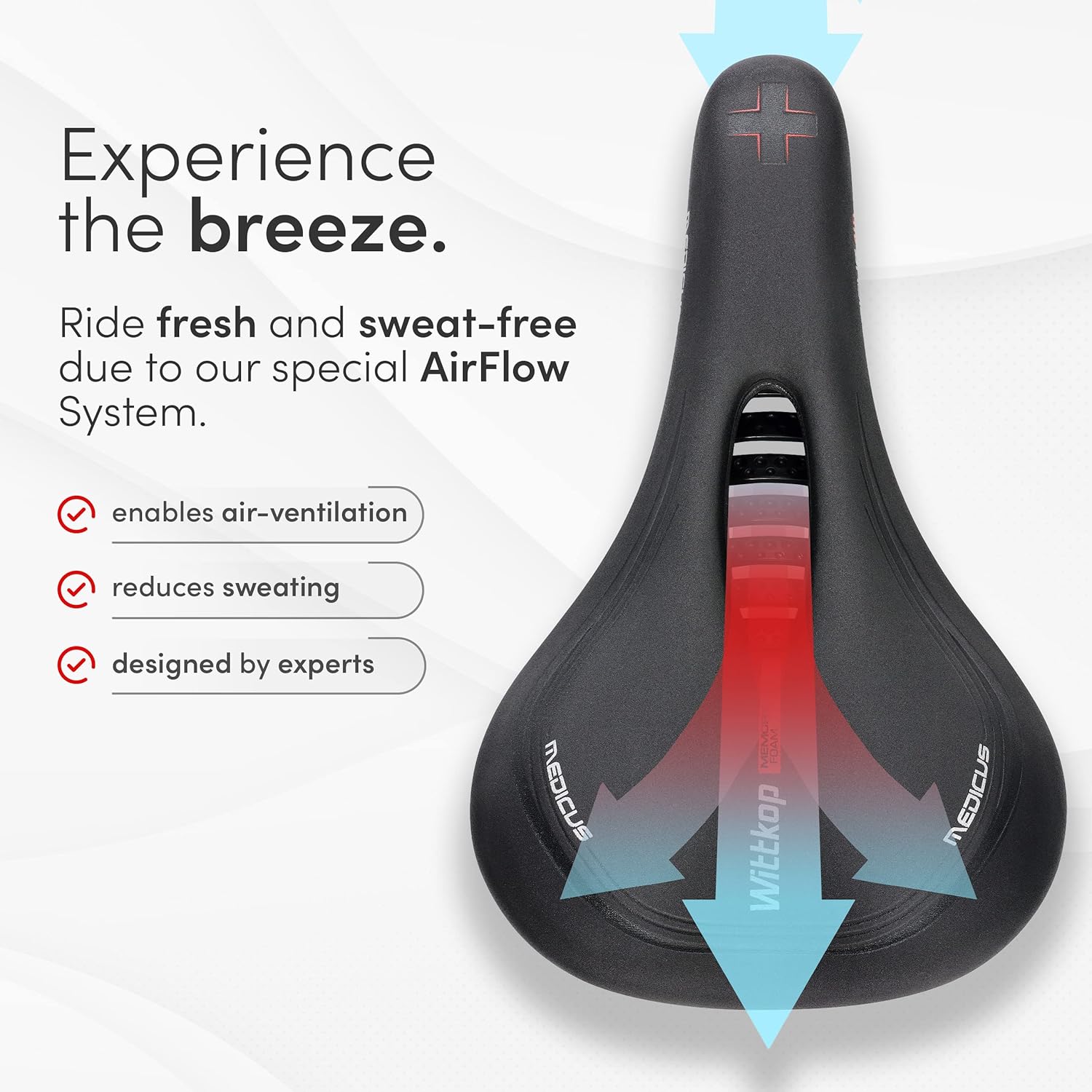 Detalle de Wittkop Waterproof Bike Seat with Innovative 5-Zone Concept for Men & Women