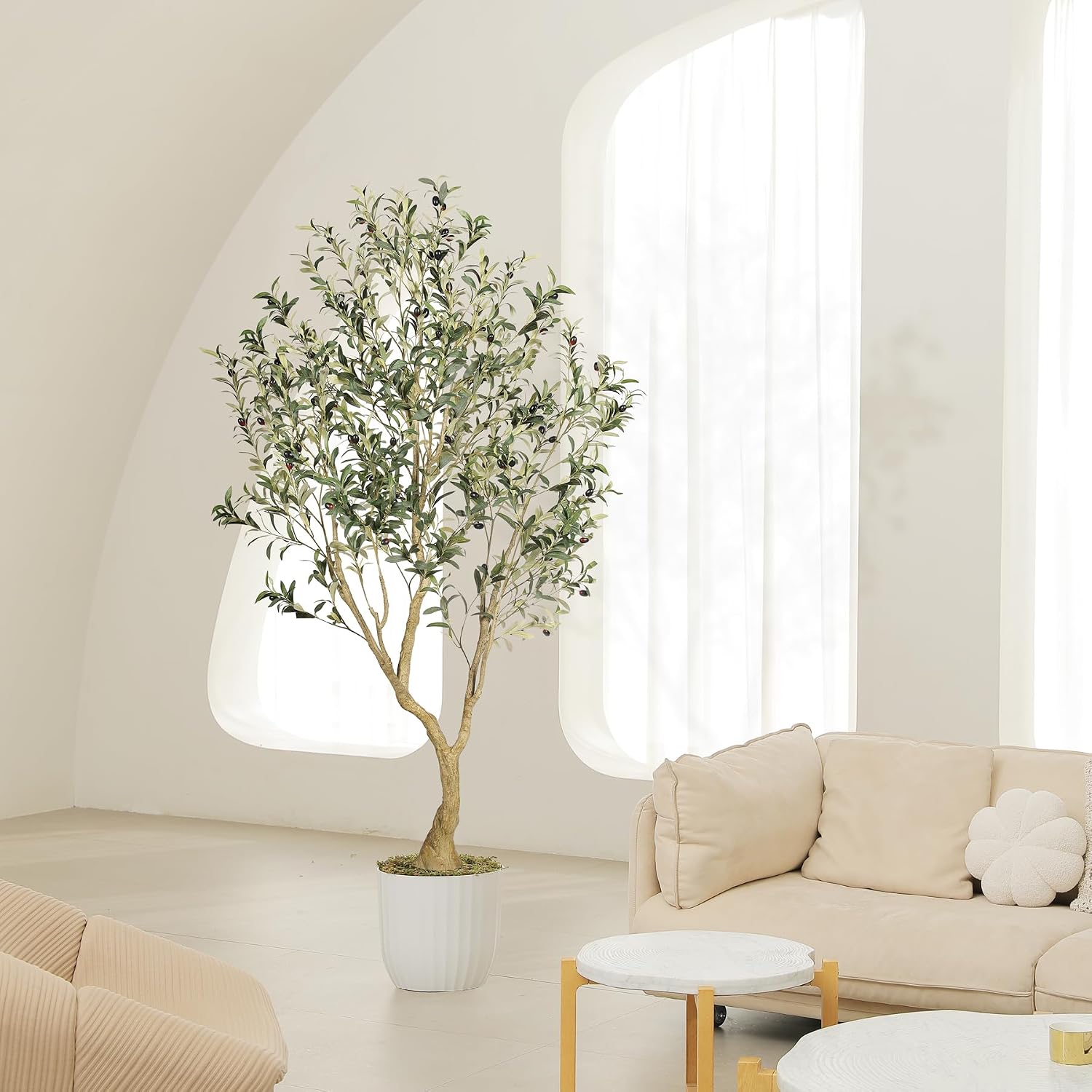 Thumbnail 6 de LYERSE Olive Tree 6ft: Realistic Indoor Artificial Olive Tree for Home, Office, and Living Spaces
