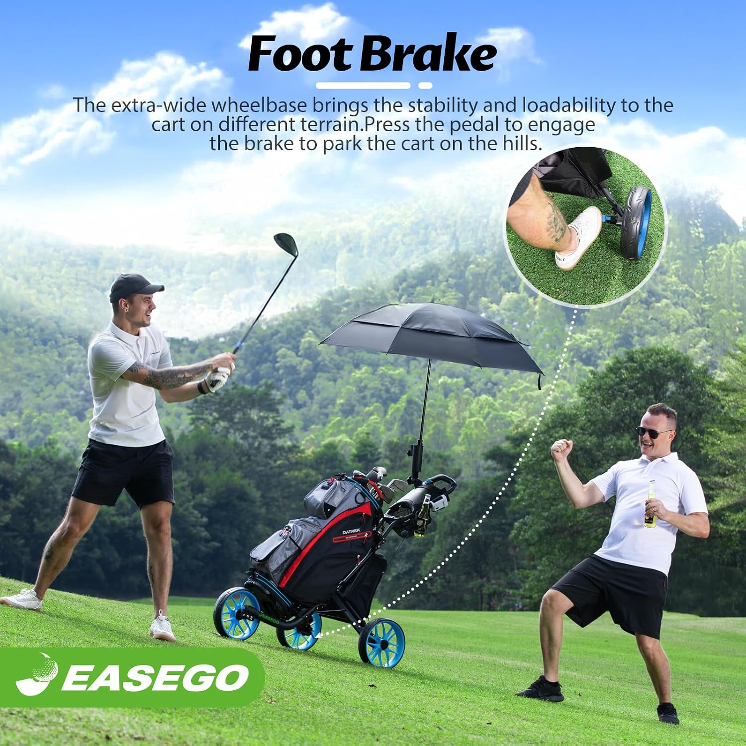 Thumbnail 4 de EASEGO Golf Push Cart 3 Wheel ⚙