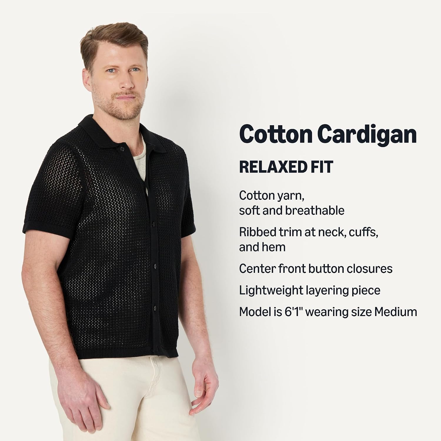 Detalle de Amazon Essentials Men's Short-Sleeve Button-Down Resort Knit Shirt