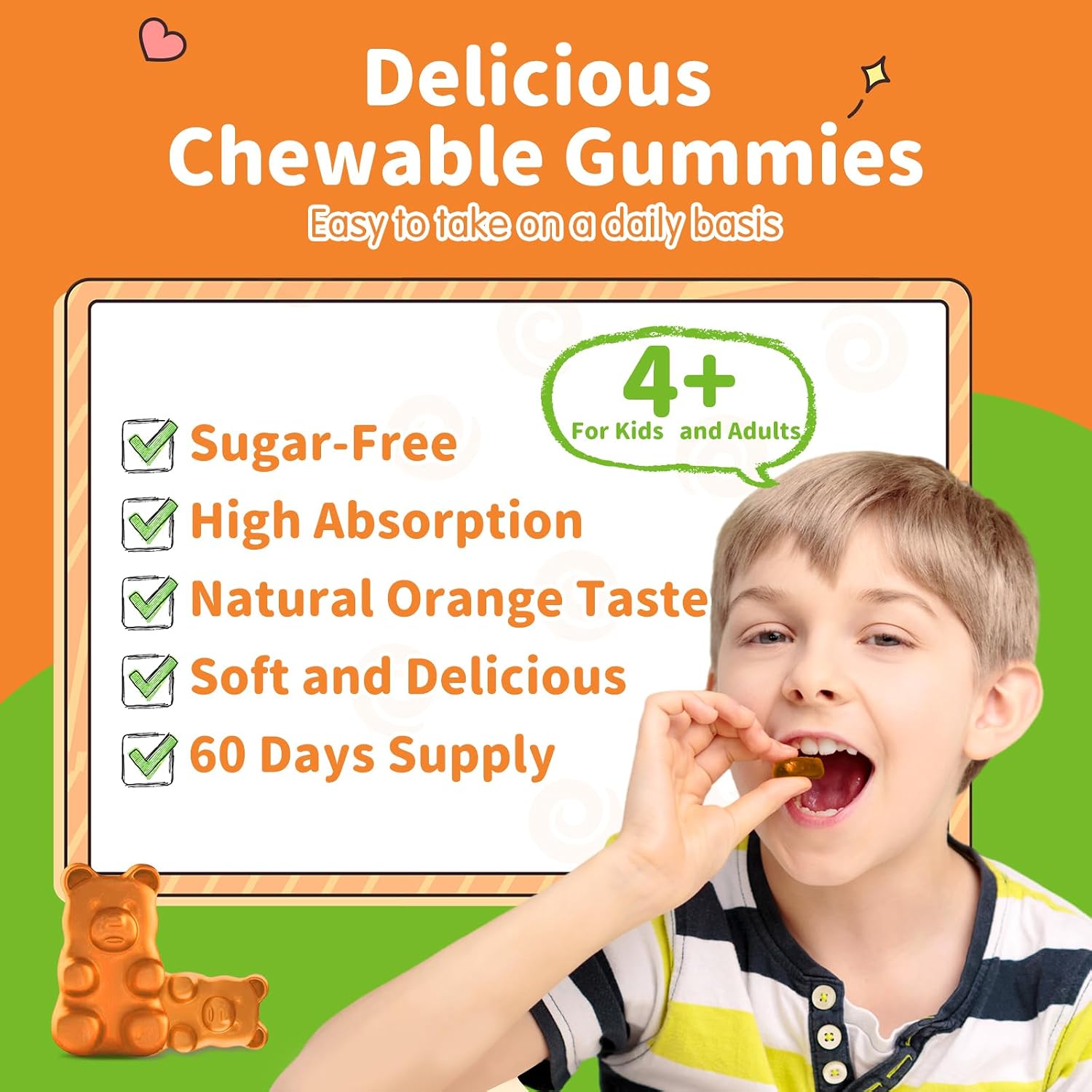 Detalle de ReviNutra Magnesium Gummies for Kids, 60 Count