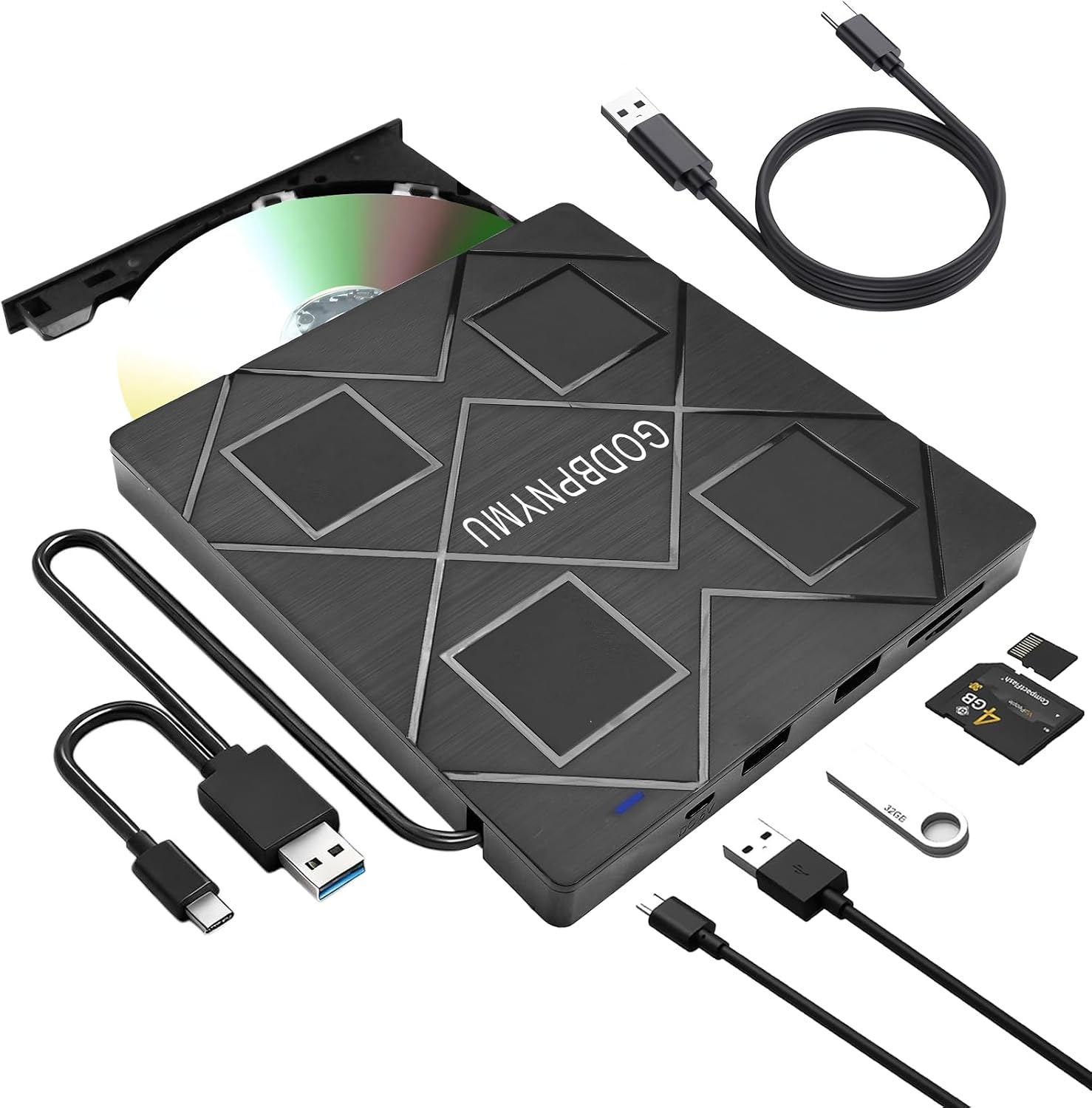 Thumbnail 6 de 5-in-1 External CD/DVD Drive for Laptop (USB 3.0 & Type-C) with SD/TF Reader
