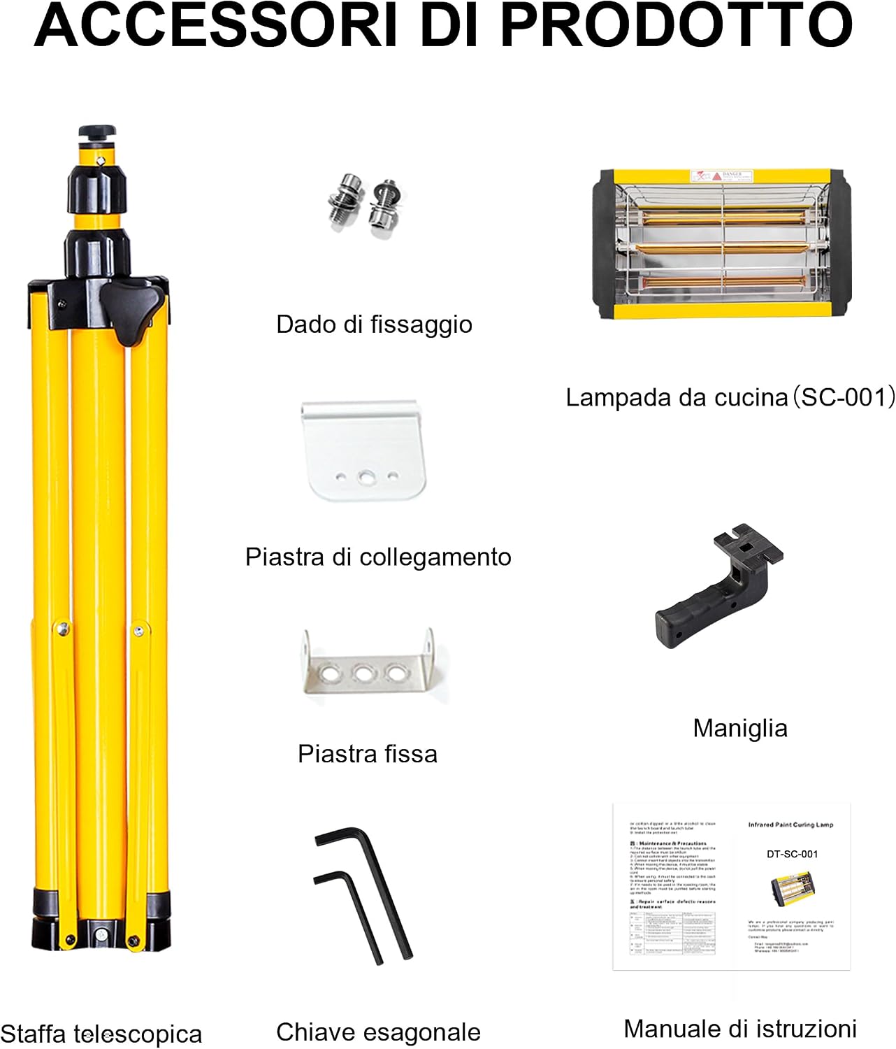 Detalle 2 de DATOUBOSS lampada di polimerizzazione per vernici auto a infrarossi 1000W con timer 0-90 min