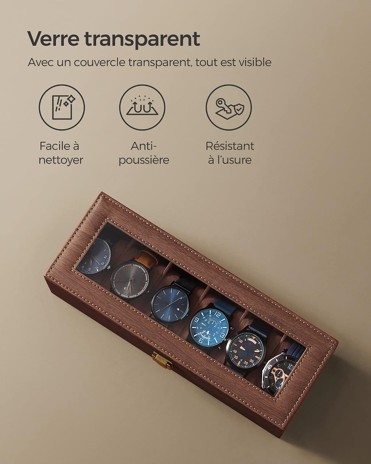 Thumbnail 3 de SONGMICS JWB006K01 boîte à montres 6 emplacements