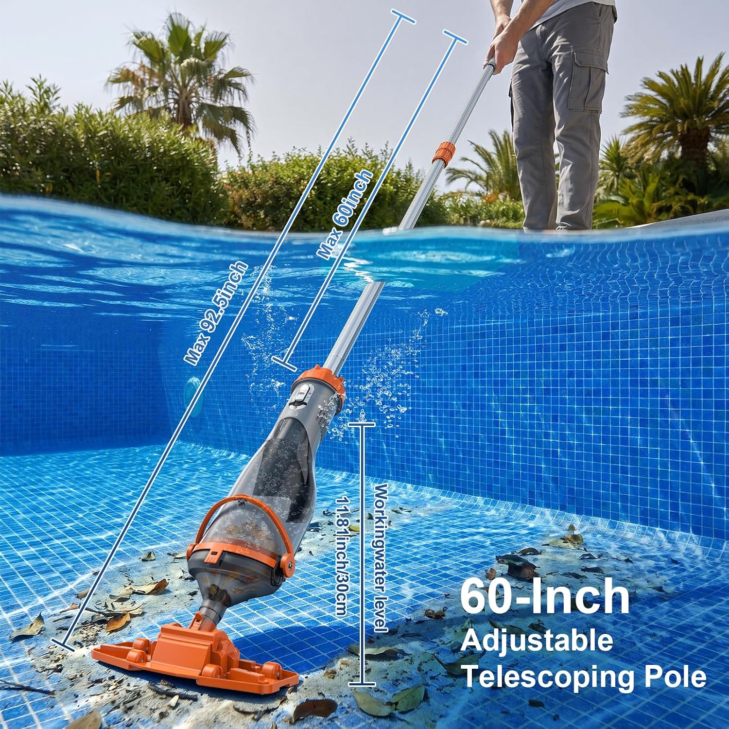 Thumbnail 6 de COWSAR Pool Vacuum, 60-Minute Runtime