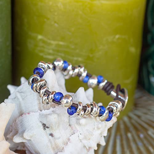 Thumbnail 8 de NILUXE DESIGN pulsera de cuero y zamak bañada en plata con cristales checos (estilo boho)