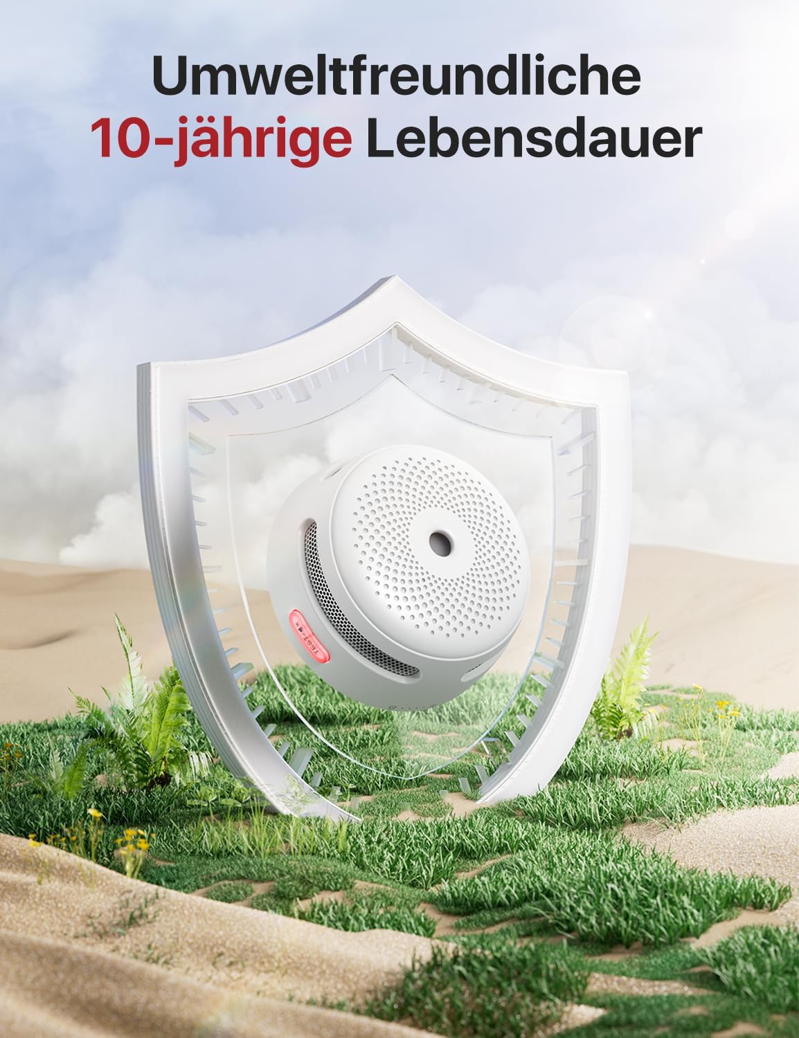 Detalle 2 de X-Sense funkvernetzter Rauchmelder XS01-WR (6er-Set) mit bis zu 250 m Reichweite, batteriewechselfähig