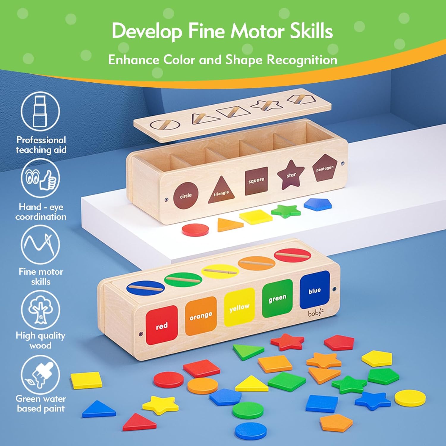 Thumbnail 5 de Dailyfunn Montessori Toys Color & Shape Sorting Box for Toddlers 🎲